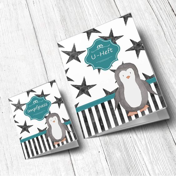 OLGS Babyartikel U-booklet sleeves set Creative Royal - Penguin