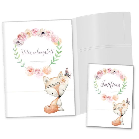 OLGS Babyartikel U-Heft Hüllen Set Cute Boho - Fuchs