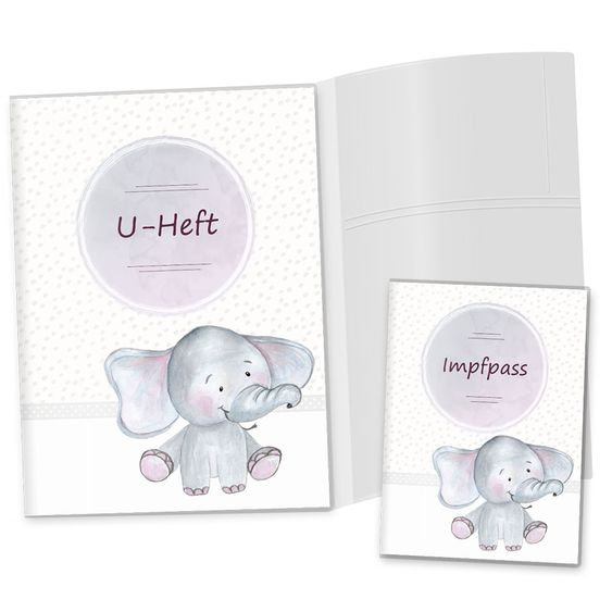 OLGS Babyartikel U-Heft Hüllen Set Safari Tour - Elefant