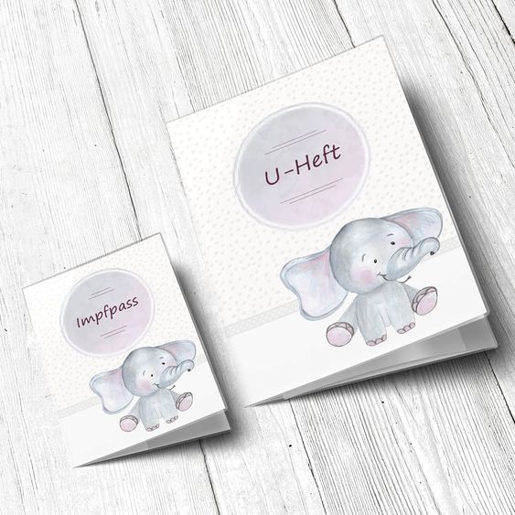 OLGS Babyartikel U-Heft Hüllen Set Safari Tour - Elefant