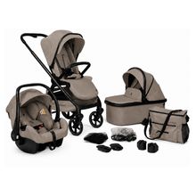 3in1 Combi Stroller Set Comet incl. carrycot, infant car seat, adapter, rain cover, mosquito net & changing bag - Walnut