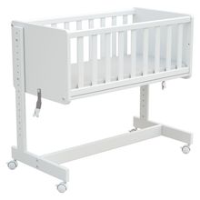 Beistell- und Multifunktionsbett 5in1 mit Rollen inkl. Matratze - Bett, Sitzbank, Stubenwagen, Schreibtisch & Spielzeugtruhe in einem - Natur