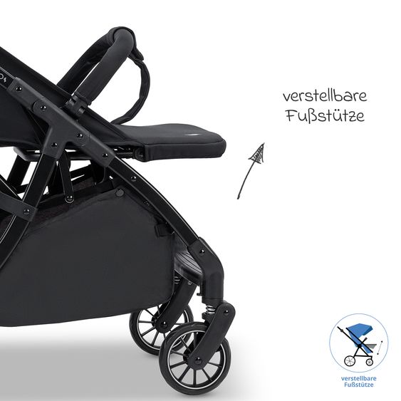 Osann Buggy & Pushchair Vegas up to 22 kg with Auto-Fold function, reclining position incl. cupholder - Carbon