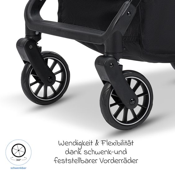 Osann Buggy & Pushchair Vegas up to 22 kg with Auto-Fold function, reclining position incl. cupholder - Carbon