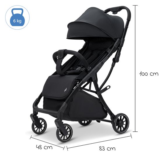 Osann Buggy & Pushchair Vegas up to 22 kg with Auto-Fold function, reclining position incl. cupholder - Carbon