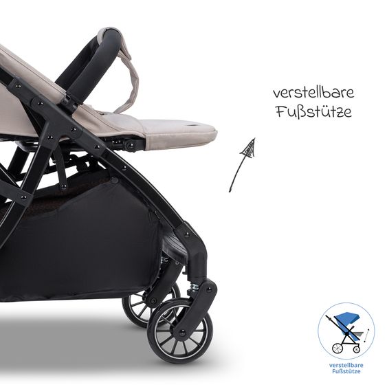 Osann Buggy & Pushchair Vegas up to 22 kg with Auto-Fold function, reclining position incl. cupholder - Wheat