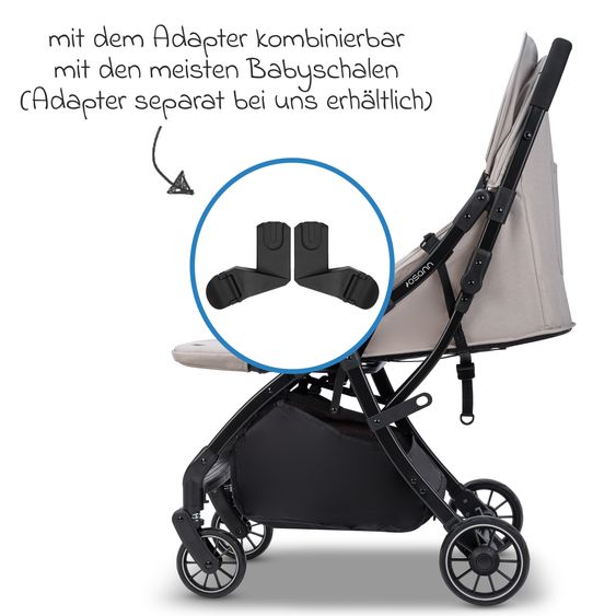 Osann Buggy & Pushchair Vegas up to 22 kg with Auto-Fold function, reclining position incl. cupholder - Wheat