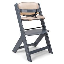 Highchair Jill with safety bar, crotch strap and 3-point harness incl. cushion set cream - gray