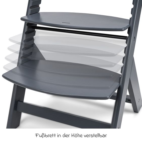 Osann Highchair Jill with safety bar, crotch strap and 3-point harness incl. cushion set cream - gray