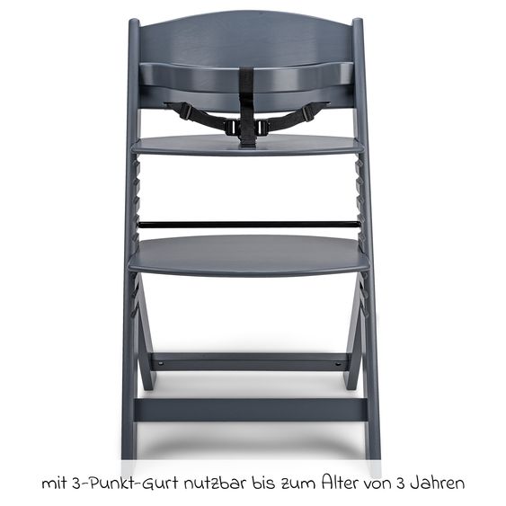 Osann Highchair Jill with safety bar, crotch strap and 3-point harness incl. cushion set cream - gray