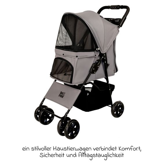 Osann Hundebuggy bis 15 kg belastbar auch für Katzen & andere kleine Haustiere - My Friend - Grau