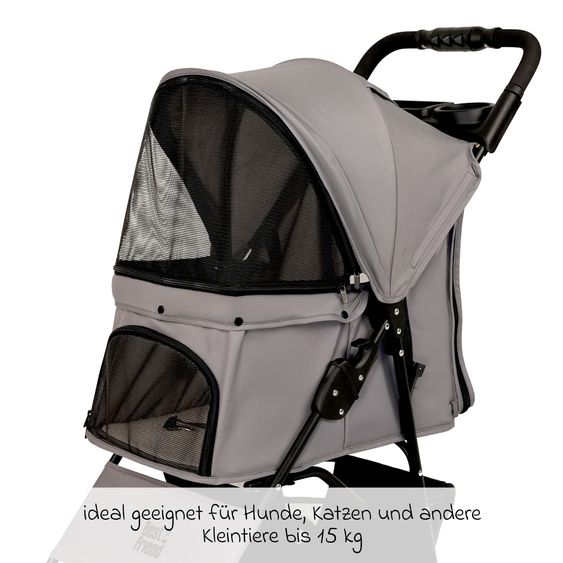 Osann Hundebuggy bis 15 kg belastbar auch für Katzen & andere kleine Haustiere - My Friend - Grau