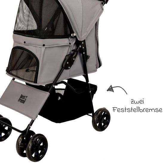 Osann Hundebuggy bis 15 kg belastbar auch für Katzen & andere kleine Haustiere - My Friend - Grau