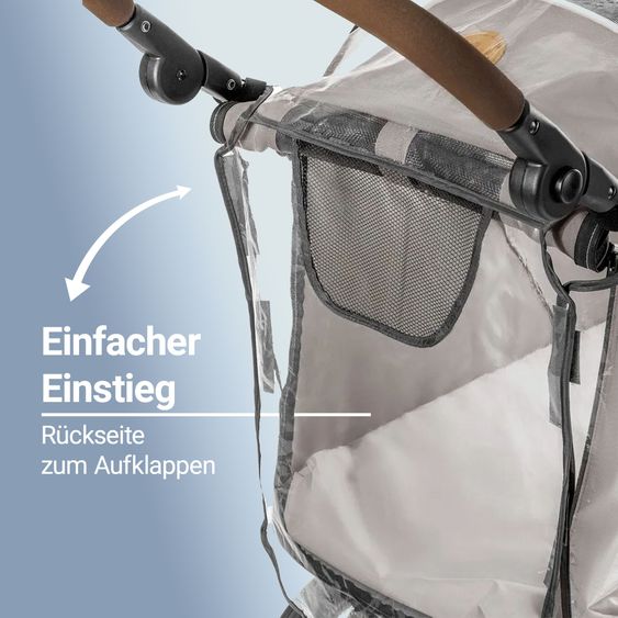 Osann Hundebuggy mit Regenschutz bis 15 kg belastbar auch für Katzen & andere kleine Haustiere - My Friend - Grau