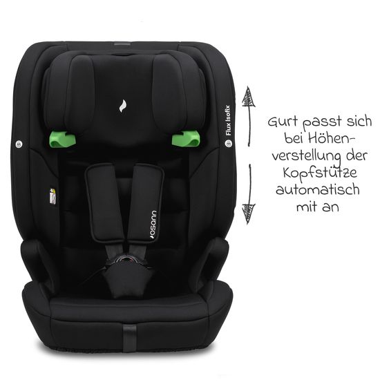 Osann Flux Isofix i-Size child car seat from 9 months - 12 years (76 cm - 150 cm) with Isofix & Top-Tether - Grey Melange