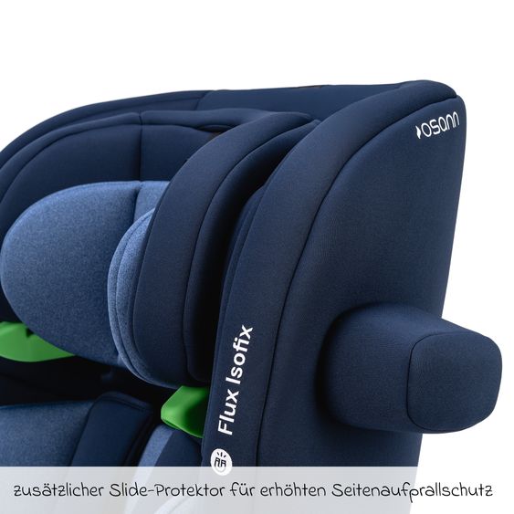 Osann Flux Isofix i-Size child car seat from 9 months - 12 years (76 cm - 150 cm) with Isofix & Top-Tether - Navy Melange