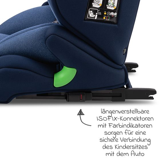 Osann Flux Isofix i-Size child car seat from 9 months - 12 years (76 cm - 150 cm) with Isofix & Top-Tether - Navy Melange