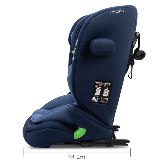 Osann Flux Isofix i-Size child car seat from 9 months - 12 years (76 cm - 150 cm) with Isofix & Top-Tether - Navy Melange