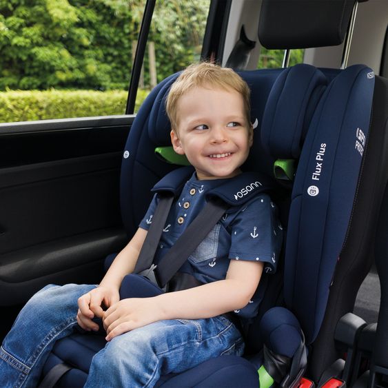 Osann Flux Isofix i-Size child car seat from 9 months - 12 years (76 cm - 150 cm) with Isofix & Top-Tether - Navy Melange