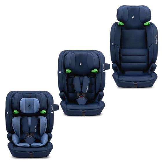 Osann Flux Isofix i-Size child car seat from 9 months - 12 years (76 cm - 150 cm) with Isofix & Top-Tether - Navy Melange