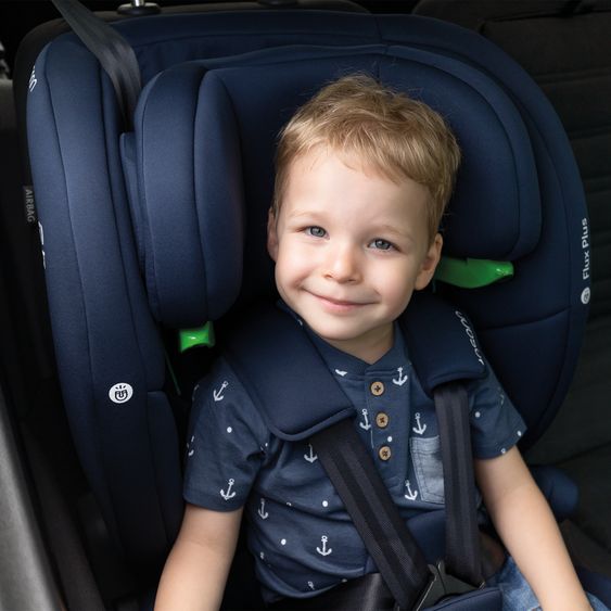 Osann Flux Isofix i-Size child car seat from 9 months - 12 years (76 cm - 150 cm) with Isofix & Top-Tether - Navy Melange