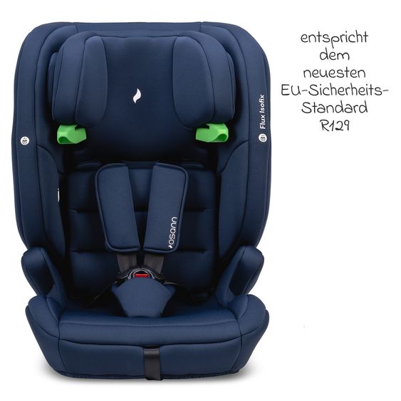 Osann Flux Isofix i-Size child car seat from 9 months - 12 years (76 cm - 150 cm) with Isofix & Top-Tether - Navy Melange