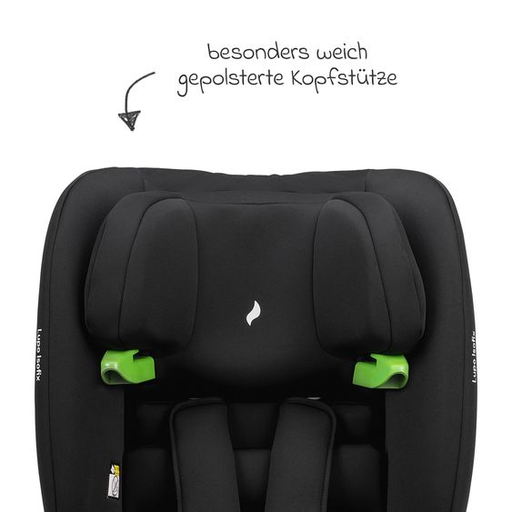 Osann Kindersitz Lupo Isofix i-Size ab 15 Monate - 12 Jahre (76 cm - 150) mit Isofix & Top-Tether - Black