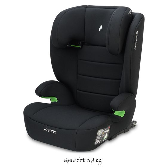 Osann Kindersitz Musca Isofix i-Size ab 3 Jahre - 12 Jahre (100 cm - 150 cm) mit Isofix - Black