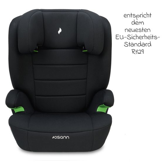 Osann Kindersitz Musca Isofix i-Size ab 3 Jahre - 12 Jahre (100 cm - 150 cm) mit Isofix - Black