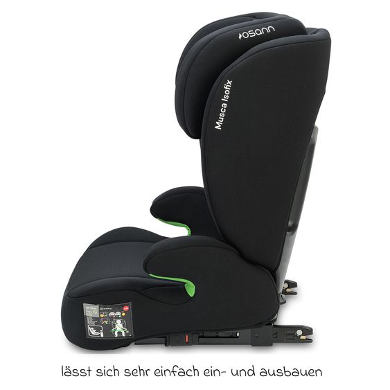 Osann Kindersitz Musca Isofix i-Size ab 3 Jahre - 12 Jahre (100 cm - 150 cm) mit Isofix - Black