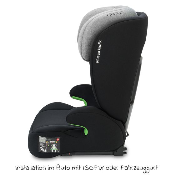 Osann Kindersitz Musca Isofix i-Size ab 3 Jahre - 12 Jahre (100 cm - 150 cm) mit Isofix - Grey Melange