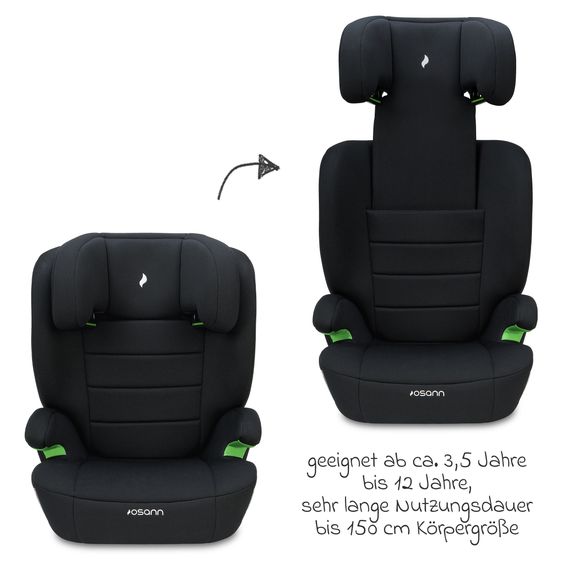 Osann Car seat Musca Isofix i-Size from 3 years - 12 years (100 cm - 150 cm) with Isofix incl. cushion protector - Black