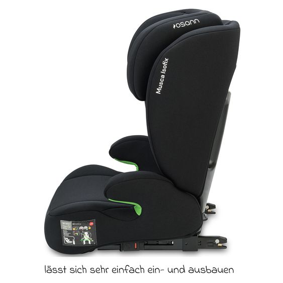 Osann Car seat Musca Isofix i-Size from 3 years - 12 years (100 cm - 150 cm) with Isofix incl. cushion protector - Black