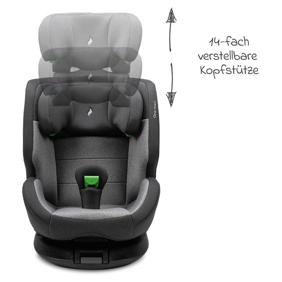 Osann Kindersitz One maxi ab 3 Jahre - 12 Jahre (100 cm - 150 cm) drehbar bis 180° inkl. Isofix-Basis - Universe Grey