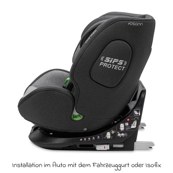 Osann Kindersitz One maxi ab 3 Jahre - 12 Jahre (100 cm - 150 cm) drehbar bis 180° inkl. Isofix-Basis - Universe Grey