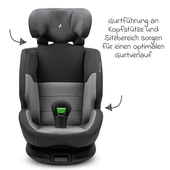 Osann Kindersitz One maxi ab 3 Jahre - 12 Jahre (100 cm - 150 cm) drehbar bis 180° inkl. Isofix-Basis - Universe Grey