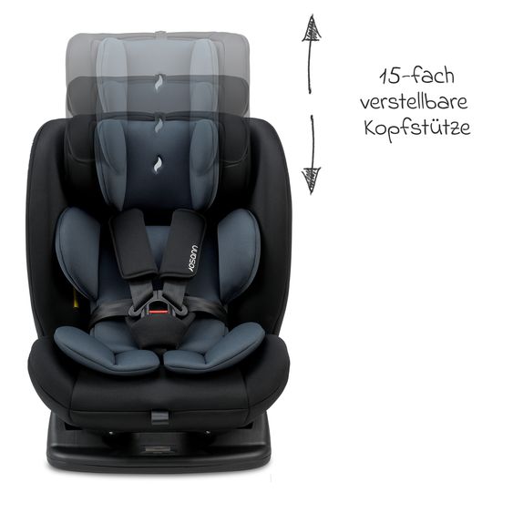 Osann Kindersitz-Reboarder Huddle 2 i-Size ab Geburt -12 Jahre (40 cm - 150 cm) Befestigung mit Fahrzeuggurt - Nero