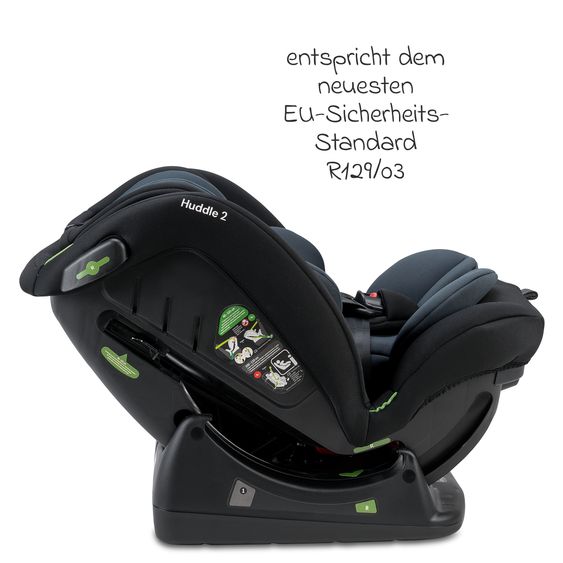 Osann Kindersitz-Reboarder Huddle 2 i-Size ab Geburt -12 Jahre (40 cm - 150 cm) Befestigung mit Fahrzeuggurt - Nero