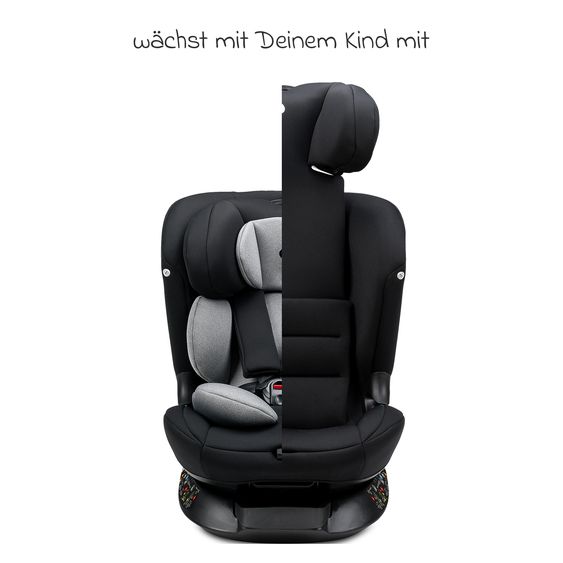 Osann Child seat reboarder Taos 360 from birth - 12 years (40 cm - 150 cm) rotatable incl. Isofix base & top tether - Grey Melange
