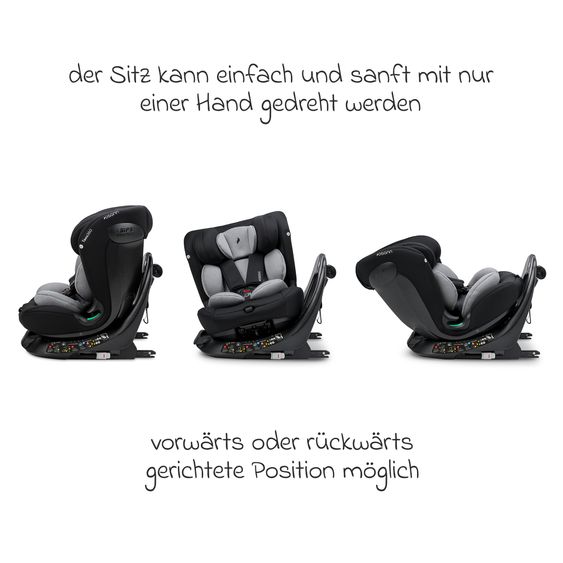 Osann Child seat reboarder Taos 360 from birth - 12 years (40 cm - 150 cm) rotatable incl. Isofix base & top tether - Grey Melange