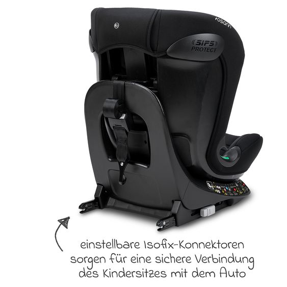 Osann Child seat Taos 360 midi 15 months - 12 years (76 cm - 150 cm) rotatable incl. Isofix base & Toptether - Black
