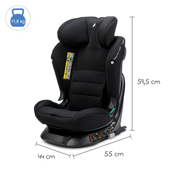 Osann Child seat Taos 360 midi 15 months - 12 years (76 cm - 150 cm) rotatable incl. Isofix base & Toptether - Black