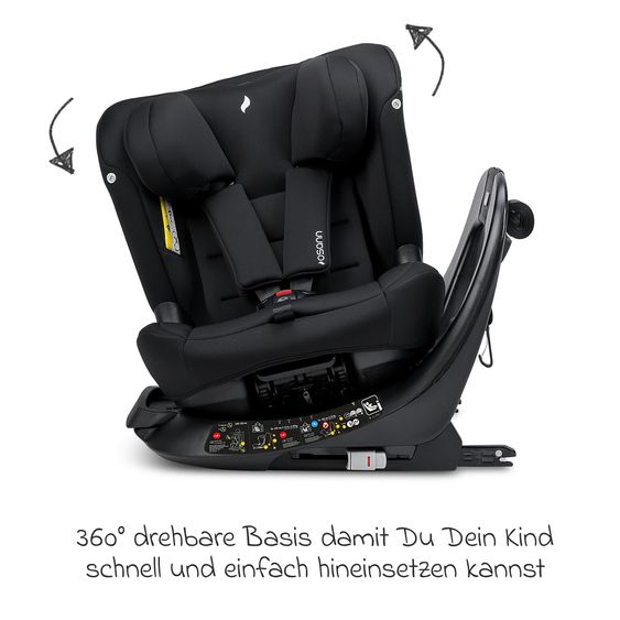 Osann Child seat Taos 360 midi 15 months - 12 years (76 cm - 150 cm) rotatable incl. Isofix base & Toptether - Black