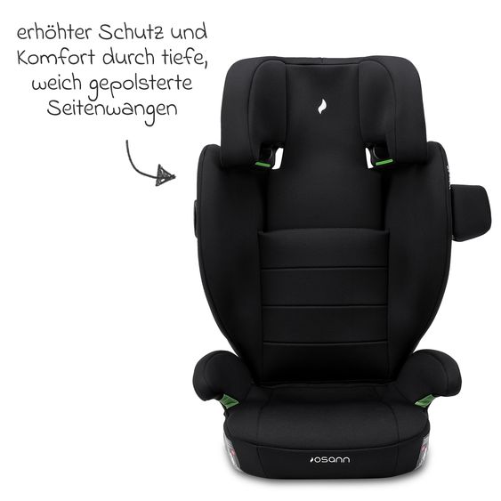 Osann Kindersitz Volpo SP ab 3 Jahre - 12 Jahre (100 cm - 150 cm) Befestigung mit Fahrzeuggurt - Black