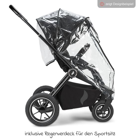 Osann Kombi-Kinderwagen Vamos bis 22 kg belastbar mit Luftreifen, Teleskopschieber, umsetzbare Sitzeinheit, Babywanne mit Matratze, Insektenschutz & Regenschutz - Caramel