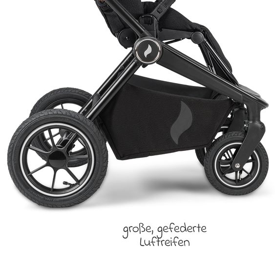 Osann Kombi-Kinderwagen Vamos bis 22 kg belastbar mit Luftreifen, Teleskopschieber, umsetzbare Sitzeinheit, Babywanne mit Matratze, Insektenschutz & Regenschutz - Caramel