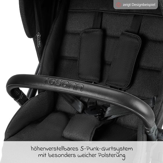 Osann Kombi-Kinderwagen Vamos bis 22 kg belastbar mit Luftreifen, Teleskopschieber, umsetzbare Sitzeinheit, Babywanne mit Matratze, Insektenschutz & Regenschutz - Cloud