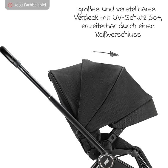 Osann Kombi-Kinderwagen Vamos bis 22 kg belastbar mit Luftreifen, Teleskopschieber, umsetzbare Sitzeinheit, Babywanne mit Matratze, Insektenschutz & Regenschutz - Cloud