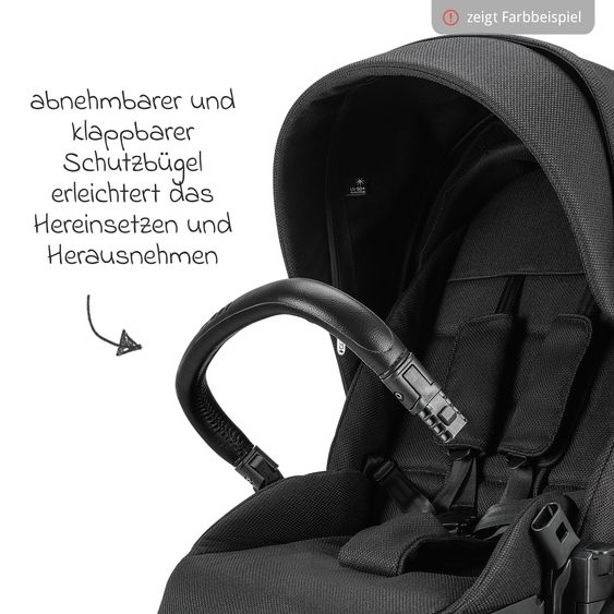 Osann Kombi-Kinderwagen Vamos bis 22 kg belastbar mit Luftreifen, Teleskopschieber, umsetzbare Sitzeinheit, Babywanne mit Matratze, Insektenschutz & Regenschutz - Cloud