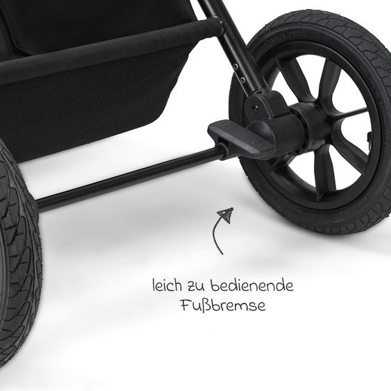 Osann Kombi-Kinderwagen Vamos bis 22 kg belastbar mit Luftreifen, Teleskopschieber, umsetzbare Sitzeinheit, Babywanne mit Matratze, Insektenschutz & Regenschutz - Cloud